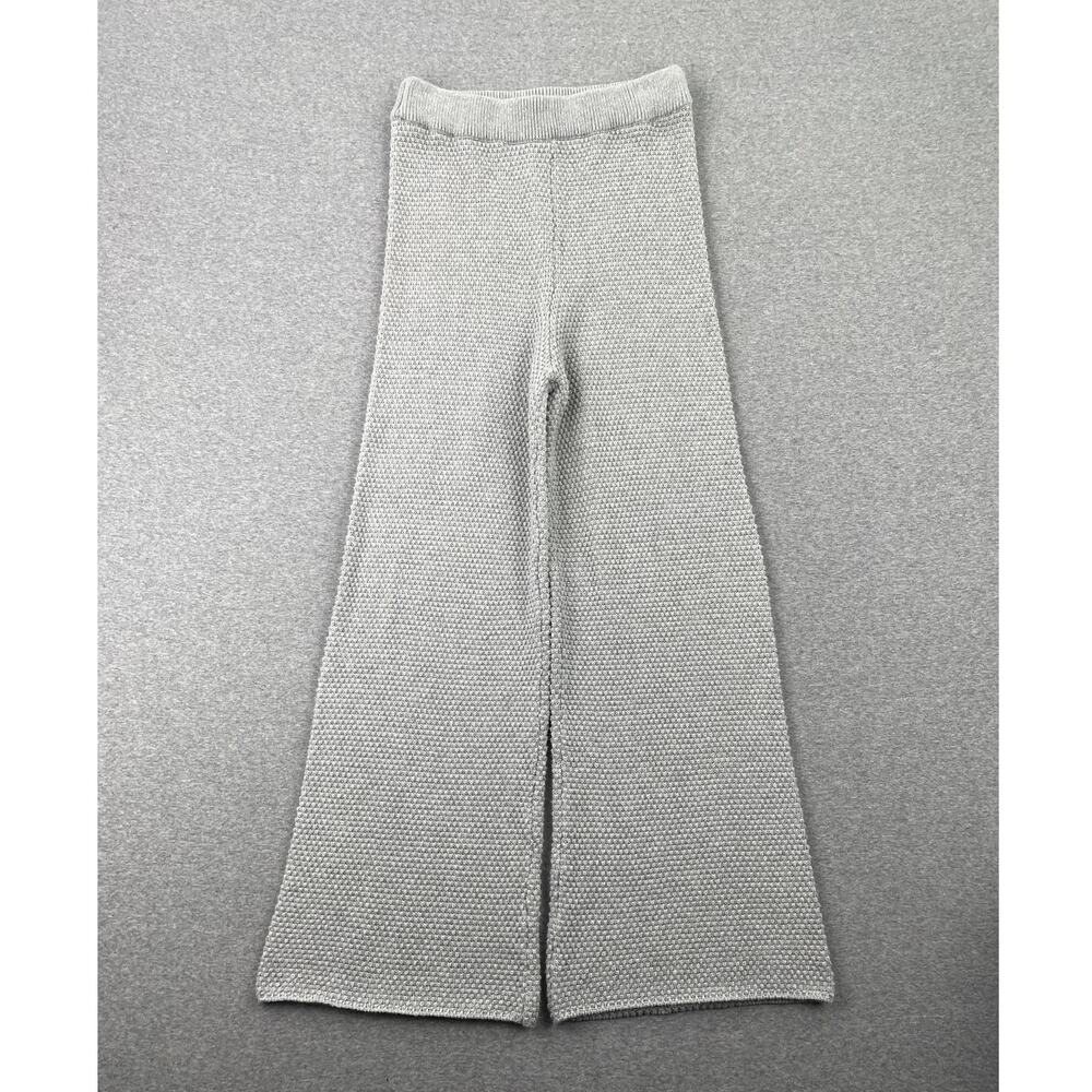NWOT Free People free-est Hailee Waffle Knit Wide Leg Pants XS Gray Cropped